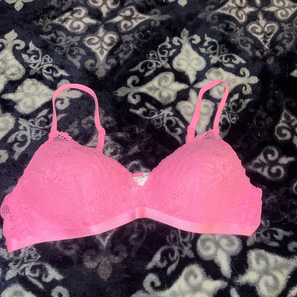 Lace Pink wire free bra